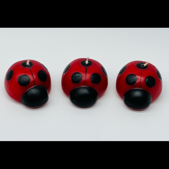 Ladybug floating candles never burned set of 3 - Picture 2 of 8